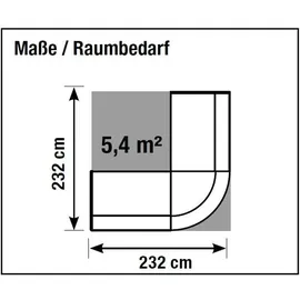 Kerkmann BARI weiß, anthrazit 235,0 x 235,0 x 112,0 cm