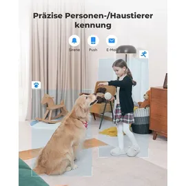 Reolink 5MP PTZ Überwachungskamera Auto-Tracking, 3X Optischem Zoom, Baby Monitor mit Mensch/Haustiererkennung