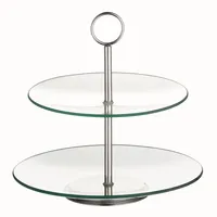Esmeyer 2-stufige Etagere COOKIE, aus transparentem Glas, Durchmesser: unten 250 mm,