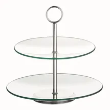 Esmeyer 2-stufige Etagere COOKIE, aus transparentem Glas, Durchmesser: unten 250 mm,