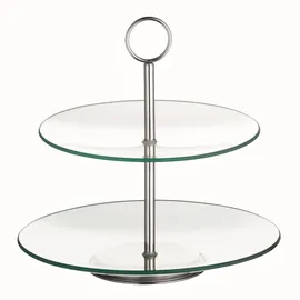 Esmeyer 2-stufige Etagere COOKIE, aus transparentem Glas, Durchmesser: unten 250 mm,