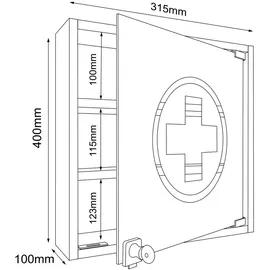 VCM Medizinschrank Hustila S ca. 40x32 cm