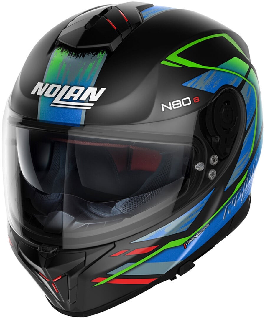 Nolan N80-8 Thunderbolt N-Com Helm, zwart-groen, M