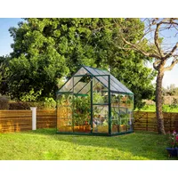 CANOPIA Hybrid 6x6 Alu grün Polycarbonat 0,7 mm/Dach HKP 4 mm 3,4 m2 inkl. Stahlfundament