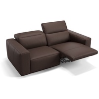 Sofanella 2-Sitzer Leder Lenola, Relaxsofa, Designsofa, Designer Couch, Italienisches Sofa, 2er Sofa braun