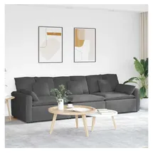 vidaXL Modulares Sofa mit Kissen Dunkelgrau