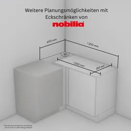 Nobilia Eckunterschrank Flash 100 x 58,3 x 87 cm Grau
