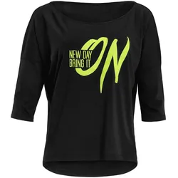 Winshape 3/4-Arm-Shirt »MCS001 ultra leicht«, mit Neon gelbem Glitzer-Aufdruck Winshape schwarz - glitzer neon gelb L