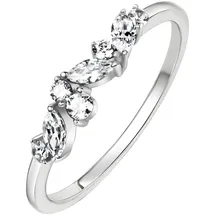 VIVANCE Fingerring VIVANCE "375 Weißgold Zirkonia weiß" Gr. 58, weiß, Fingerringe, Damen, 058 (18,5), Gold, Fingerring