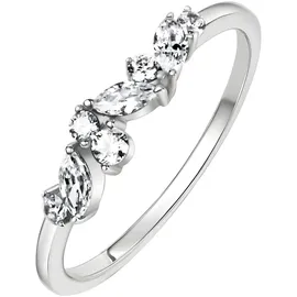 VIVANCE Fingerring VIVANCE "375 Weißgold Zirkonia weiß" Gr. 58, weiß, Fingerringe, Damen, 058 (18,5), Gold, Fingerring