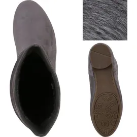 VAN HILL Damen Schlupfstiefel Stiefeletten Bequeme Schuhe 812201, Farbe: Hellgrau, Größe: 36 - Grau - 36