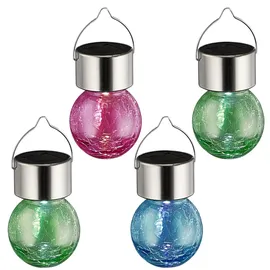 Cepewa Solarleuchten "Crackle" 9x11cm - Garten - Solar - LED (4x Solarleuchte bunt)