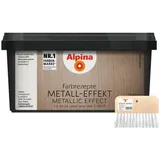 Alpina Wandfarbe - SET - Farbrezepte METALL-EFFEKT 1 Liter + Effekt-Kamm rosa