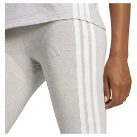 adidas Essentials 3-Streifen Cotton Leggings Light Grey Heather / White 2XS