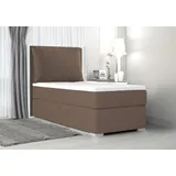 Boxspringbett, Kinderbett SUZI MINI +Topper T25, Jugendbett Federkern ,90x200 cm(Braun: ITAKA 20) - Braun