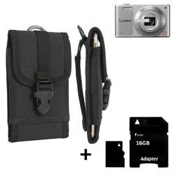 K-S-Trade Kameratasche für Panasonic Lumix DMC-SZ10, Kameratasche Gürteltasche Outdoor Gürtel Tasche Kompaktkamera + schwarz