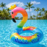Aufblasbar Flamingo Schwimmring, Glitzer Rosa Schwimmring Luftmatratze Pool floa