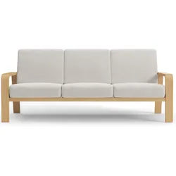 3-Sitzer SIT & MORE "Kolding", beige, B:200cm H:91cm T:93cm, 100% Polyester, Sofas, Armlehnen aus Buchenholz in natur, verschiedene Bezüge und Farben