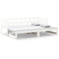 VidaXL Tagesbett Ausziehbar Weiß Massivholz Kiefer 2x(90x200) cm