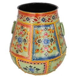 Guru-Shop Dekovase Vintage Metall Vase, Krug Rajasthan, handbemalt.. bunt Ø 54 cm x 54 cm x 65 cm x 54 cm