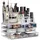 Relaxdays Make Up Organizer Acryl, 2-teilige Schminkaufbewahrung mit 4 Schubladen, Transparent