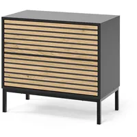 Vicco Nachtschrank Eliza 66 x 60 x 60 cm Schwarz/Eiche