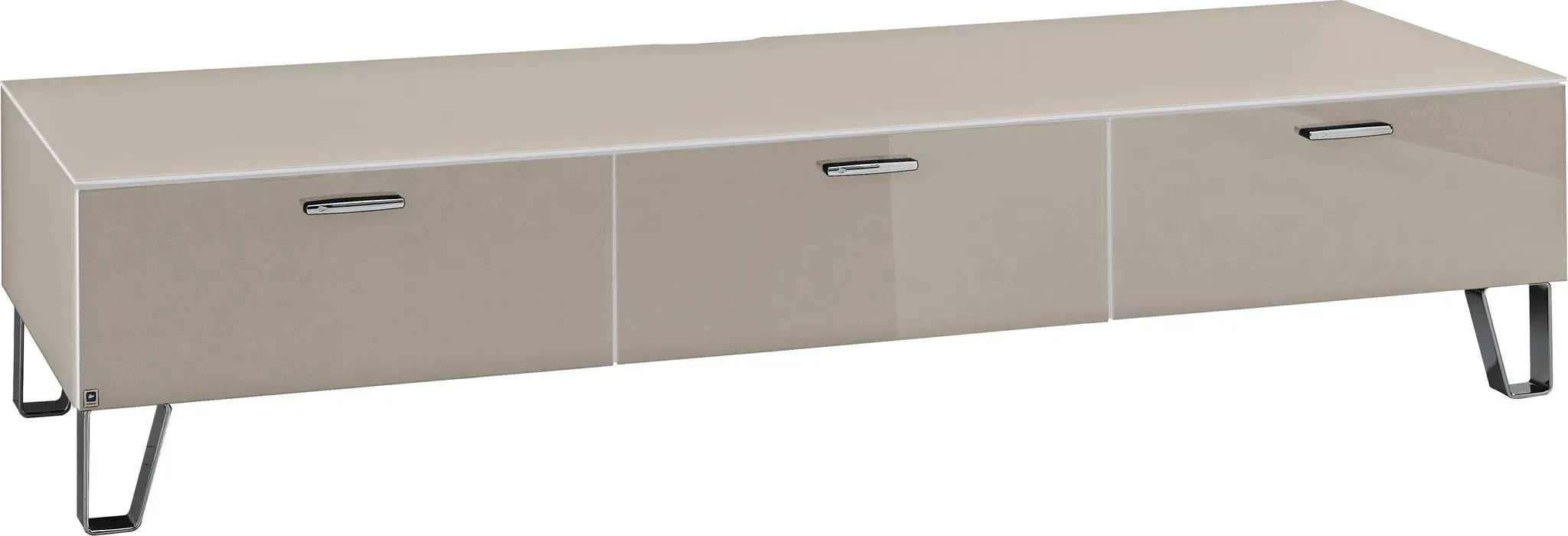 TV-Bank LEONARDO "Cube", weiß (palazzo), B:189cm H:41cm T:62cm, Spanplatte, Glas, Sideboards, mit Sicherheitsglas und edlem MDF Holz, Breite 189 cm