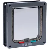 Karlie Katzenklappe mit 4-Wege-Verschluss - grau: L 19.2 x B: 20 cm (mit Tunnel)