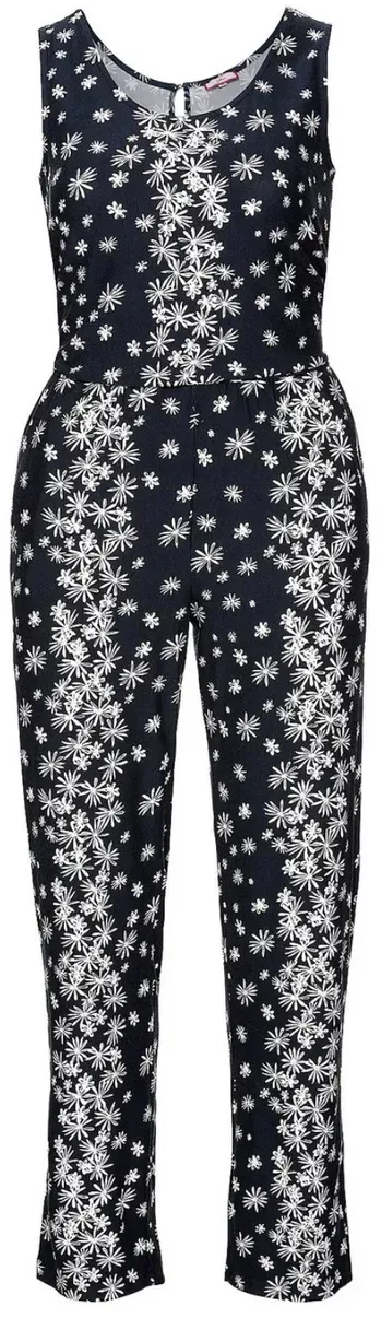 Jumpsuit mit Blumen-Druck - schwarz - 48