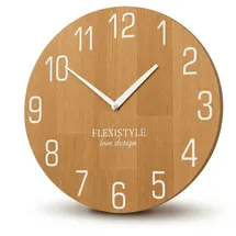 Flexistyle Wanduhr Natur 30 cm 100% Eiche Eiche/Weiß