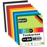 perfect ideaz Tonkarton 40 Blatt DIN A4 10 Farben