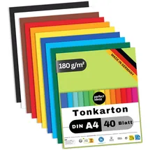 perfect ideaz Tonkarton 40 Blatt DIN A4 10 Farben