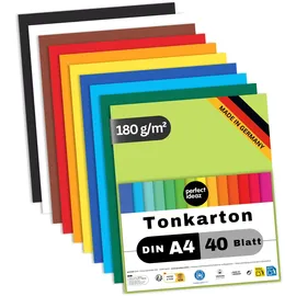 perfect ideaz Tonkarton 40 Blatt DIN A4 10 Farben