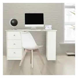 ML-Design Schreibtisch Computertisch Bürotisch mit Schubladen Ablage Regal 120x49x72 cm