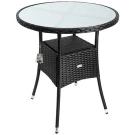 CASARIA Polyrattan Beistelltisch Ø 60 x 74 cm Schwarz
