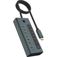 RaidSonic Icy Box IB-HUB1457-C31 USB-Hub grau, 7x USB-C 3.1, USB-C 3.1 [Stecker] (61064)