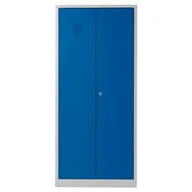 Gürkan Putzmittelschrank 104528 lichtgrau, enzianblau 80,0 x 50,0 x 180,0 cm, aufgebaut, 1 St.