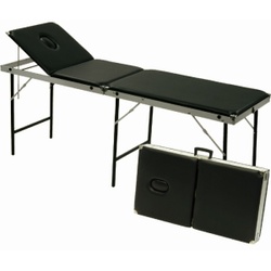 Holthaus Medical Koffer- Untersuchungsliege, bis 200 kg, schwarz, Zusammenklappbare Liege für den einfachen Transport, Koffergröße: 98 x 60 x 16 cm