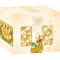 Lindt LINDOR Ei Weiß | 450g Köcher mit zartschmelzender Füllung | Weiße Premium Pralinen von Lindt | Schokoladengeschenk zu Weihnachten | Edles Pralinen-Geschenk für Genießer