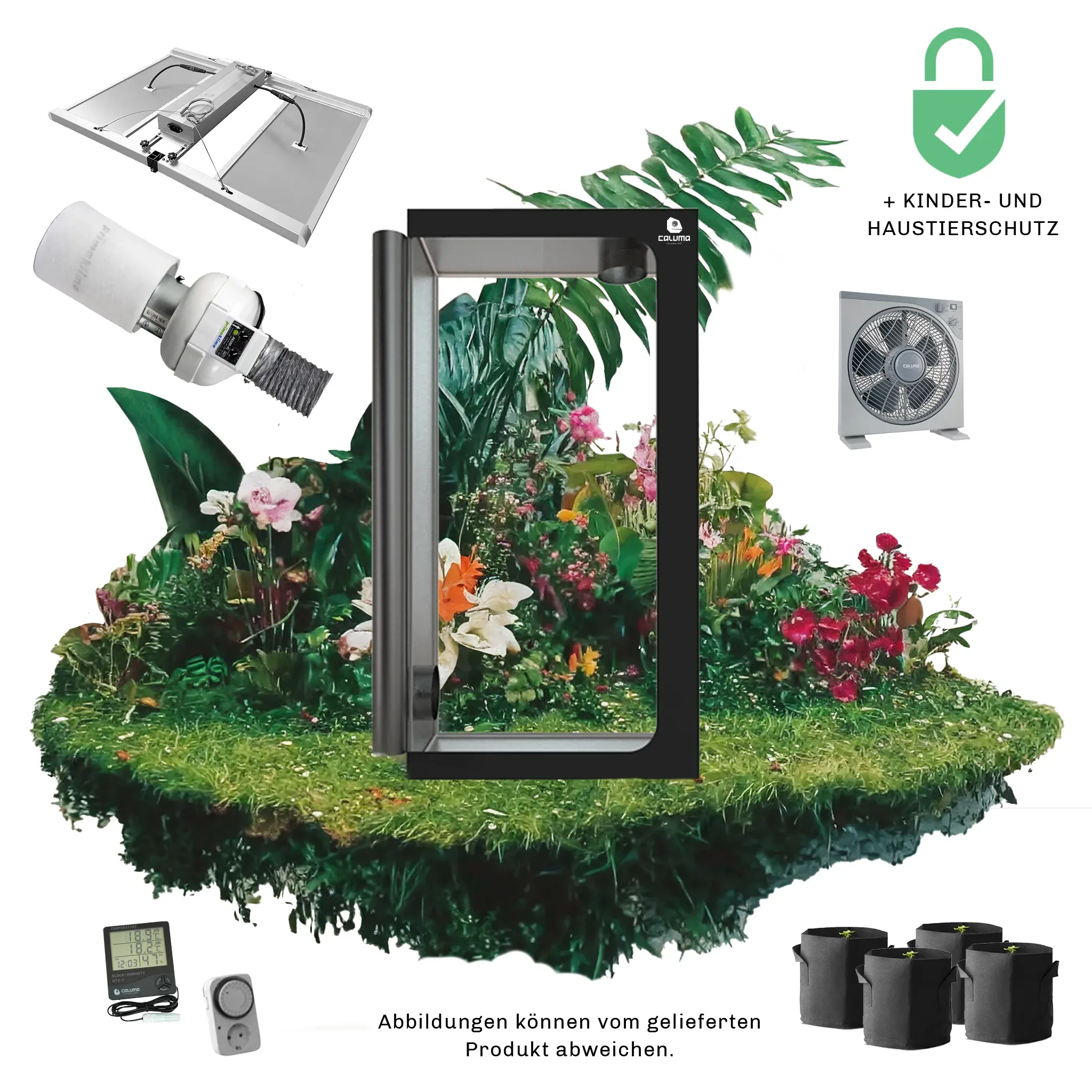 Caluma Growset XL (120 x 120, 2 x 240 W Premium-Lüftungsset)