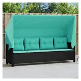 vidaXL Sonnenliege 75 x 140 x 75 cm Schwarz