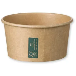 250 Eis-Pappbecher bio Kraftpapier 225ml(8oz)