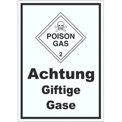 Aufkleber Giftige Gase Poison Gas Totenkopf A6 (105x148mm)