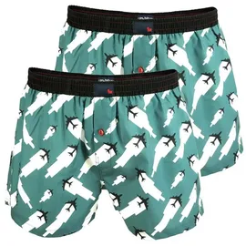 Unabux Flying Falcon Boxershorts grün / schwarz / weiß M 2er Pack