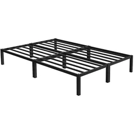 ML-Design Metallbett 140x200 cm Stahlrahmen mit Lattenrost, Schwarz Bettgestell