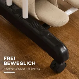 Homcom Wäscheständer Turmwäscheständer mit Rollen mit 4 Ebenen Standtrockner Ausziehbares Wäscheturm für Innen und Außen Stahl Schwarz 73 x 45,5 x 177cm