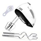 Elektrischer Handmixer, 7 StuFen Handmixer, Turbinenfunktion Mixer Handrührgerät 260W mit 2 Schneebesen, 2 Rührstäbchen, 2 Eiweißtrenner Leichtes Trennen von Eischnee und Teig, Spülmaschinenfest