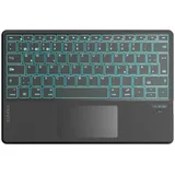 Inateck Tablet Tastatur mit Touchpad,KI-Funktion,Ultra Slim Tastatur für Windows, iPad OS, Android, iOS-Systeme,7-Farbiger Hintergrund Beleuchtung,Unterstützen Selbst Entwickelte App,QWERTZ,KB01104