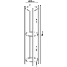 [en.casa] Pflanzenständer Tuusula mit 3 Ablagen Metall Schwarz