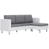 vidaXL Sofa Grau, Weiß Kunstleder